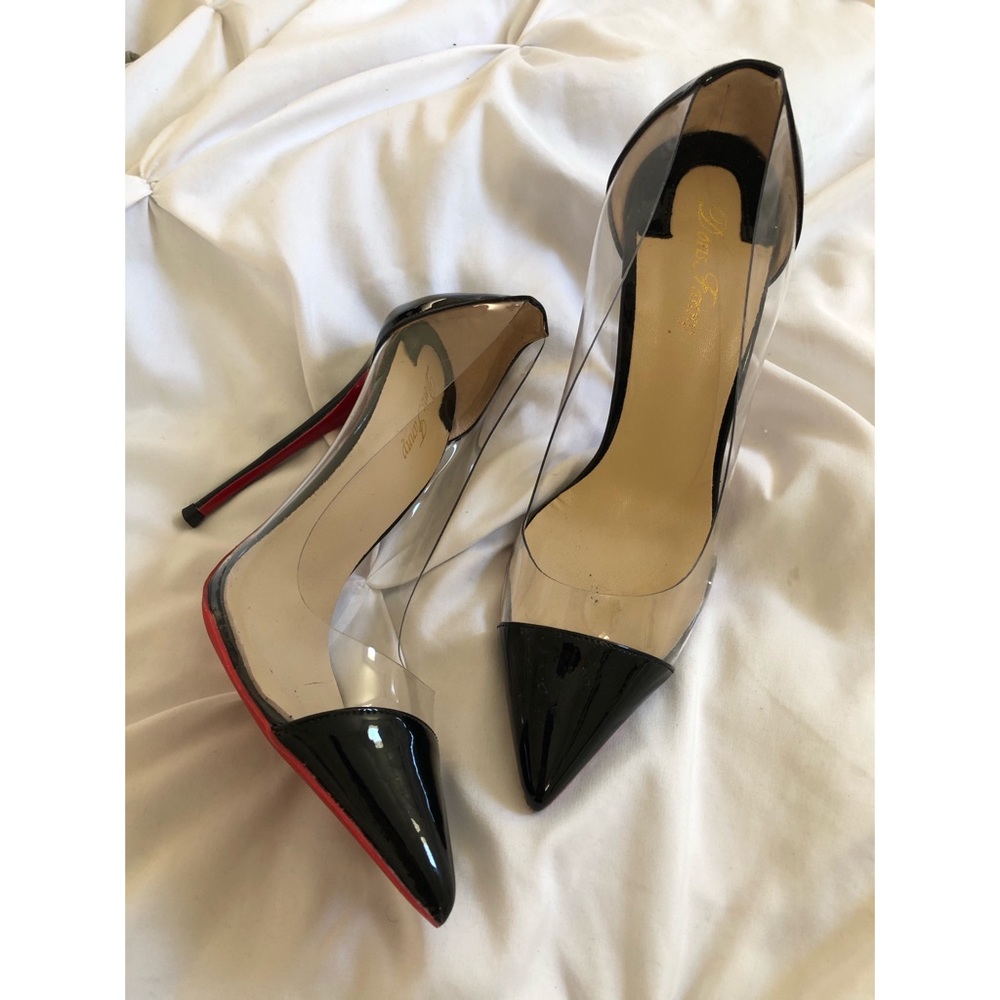 COPY - Black and clear red bottom heels